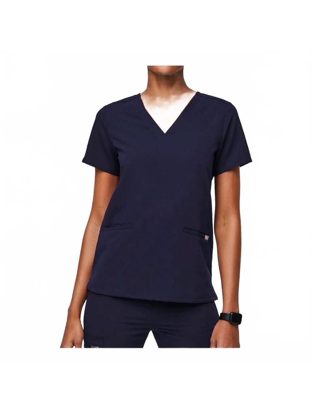 Figs Casma Scrubs Top Shirt Dual Pockets Navy Blue FW1100 Women's Size Small